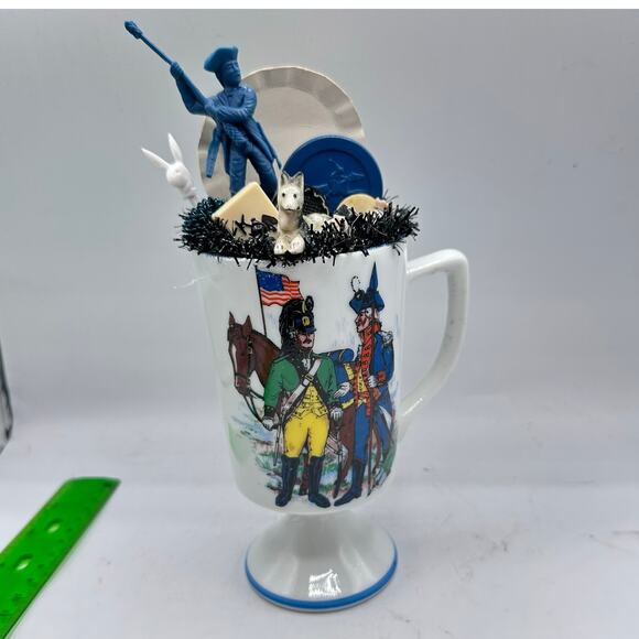 Americana Revolutionary Assemblage Art Piece - Fathers Day Deco - Picture 4 of 7